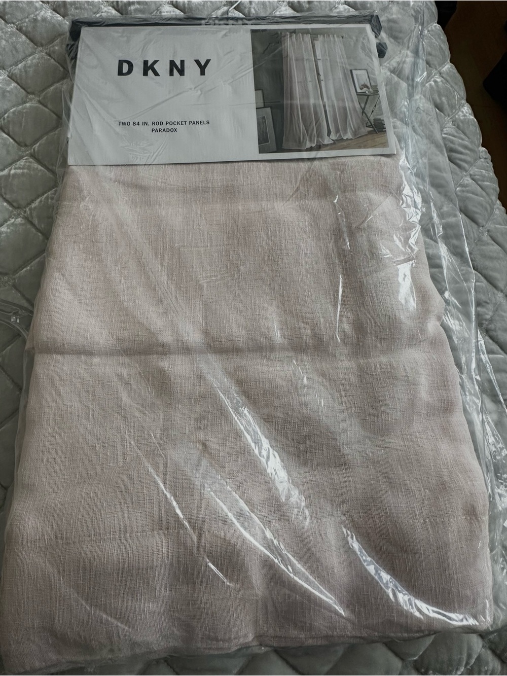 DKNY Sheer Rod-Pocket Curtain Panels in Soft Blush